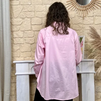 I812 - Chemise unie (TU) - rose - taille-unique