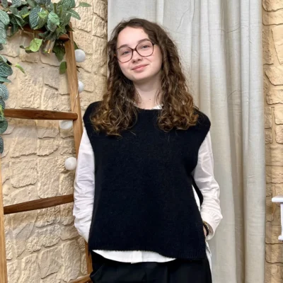 I816 - Pull sans manches nœuds (TU) - noir - taille-unique