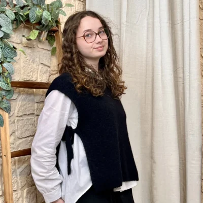 I816 - Pull sans manches nœuds (TU) - noir - taille-unique