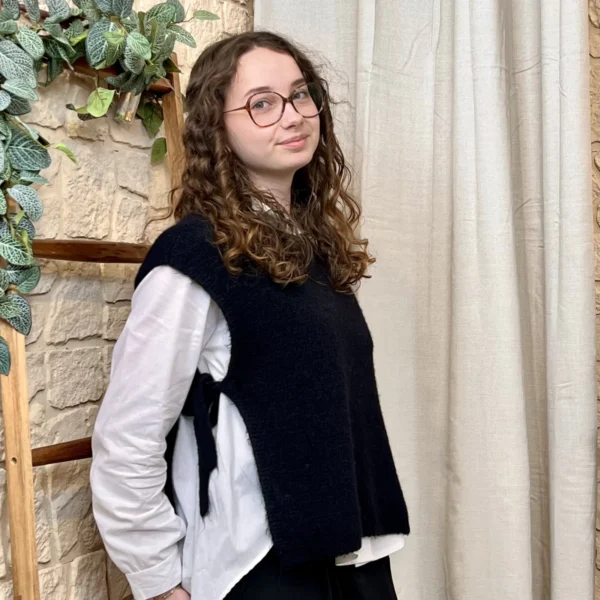 I816 - Pull sans manches nœuds (TU) - noir - taille-unique