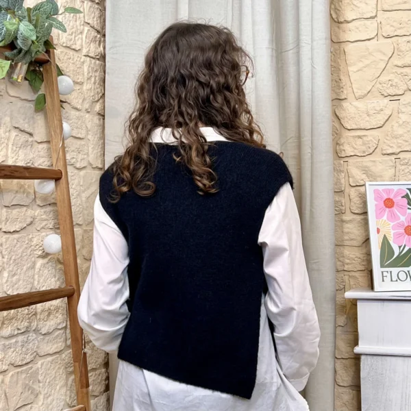 I816 - Pull sans manches nœuds (TU) - noir - taille-unique