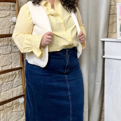 J770- Chemise vichy (T40-T48) - jaune - 48