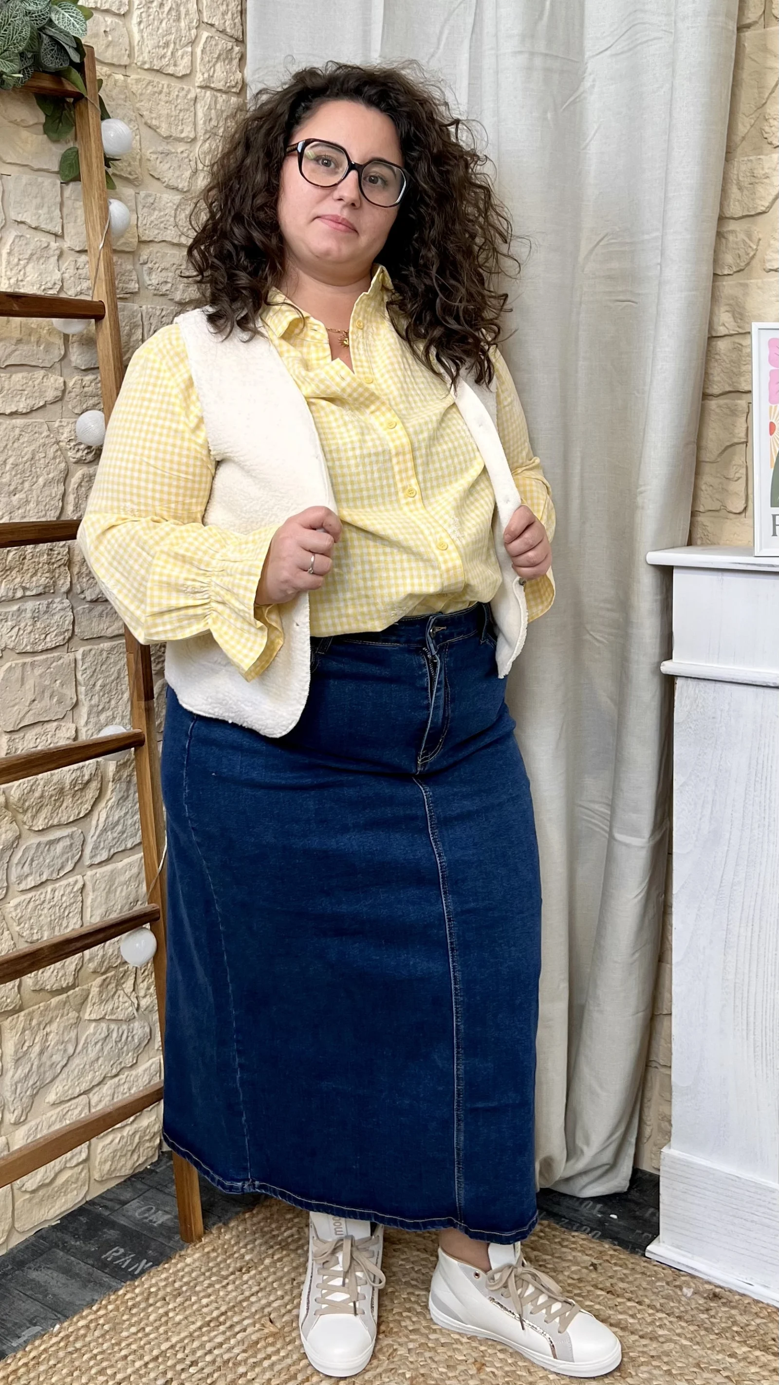 Jupe en jean longue (T42-T50) - denim-fonce - 50