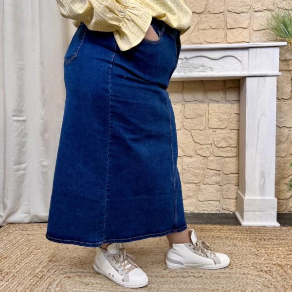 L710- Jupe en jean longue (T42-T50) - denim - 50