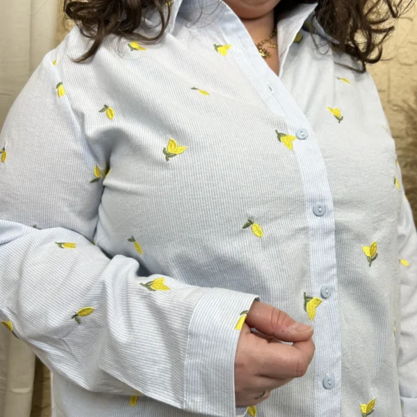 J805 - Chemise Citron (T40-T48) - bleu-ciel - 48