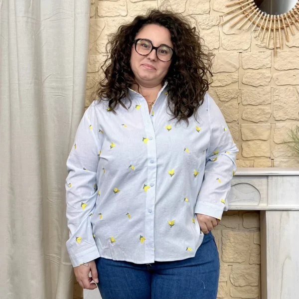 J805 - Chemise Citron (T40-T48) - bleu-ciel - 48