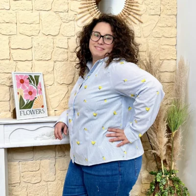 J805 - Chemise Citron (T40-T48) - bleu-ciel - 48