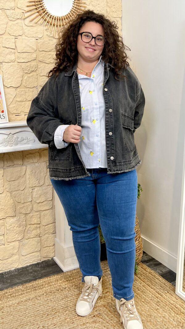 J798 - Veste en jean (GT) - noir - taille-unique-grande-taille