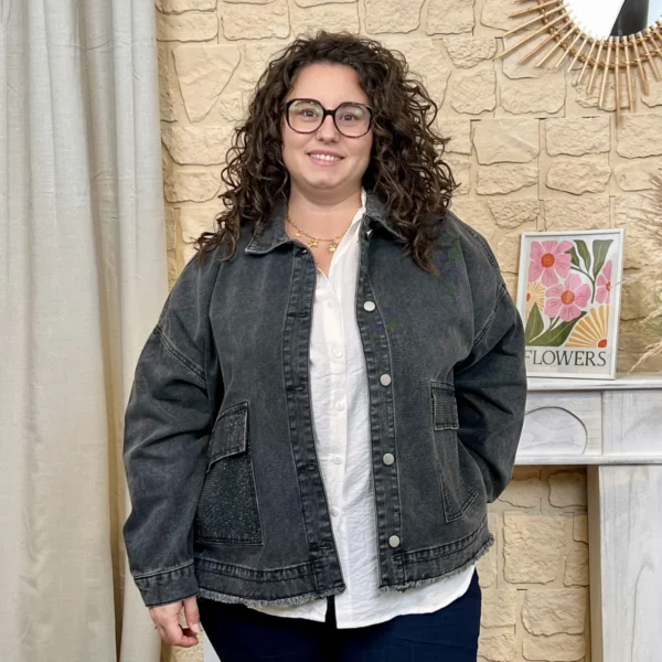 J798 - Veste en jean (GT) - noir - taille-unique-grande-taille