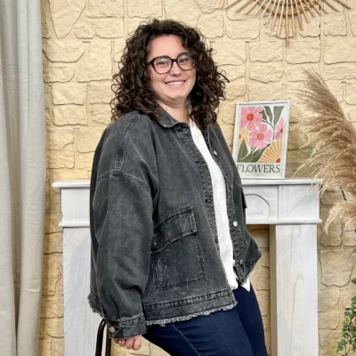 J798 - Veste en jean (GT) - noir - taille-unique-grande-taille