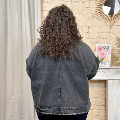 J798 - Veste en jean (GT) - noir - taille-unique-grande-taille