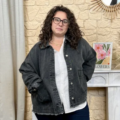 J798 - Veste en jean (GT) - noir - taille-unique-grande-taille