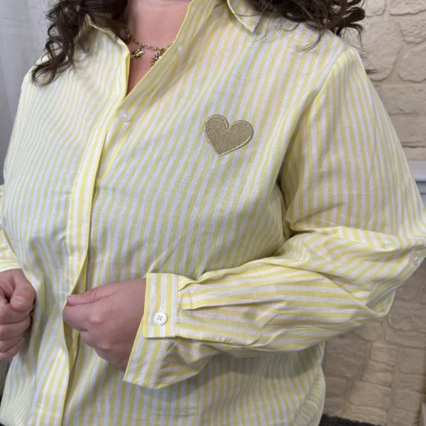 J786 - Chemise rayée (T40-T48) - jaune - 48