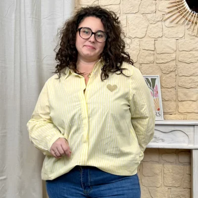 J786 - Chemise rayée (T40-T48) - jaune - 48