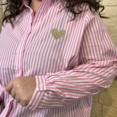 J786 - Chemise rayée (T40-T48) - rose - 48