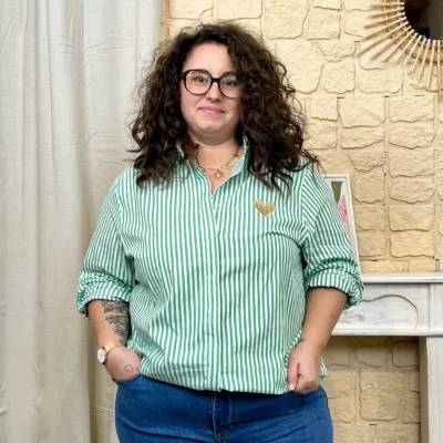 J786 - Chemise rayée (T40-T48) - vert-bresil - 48