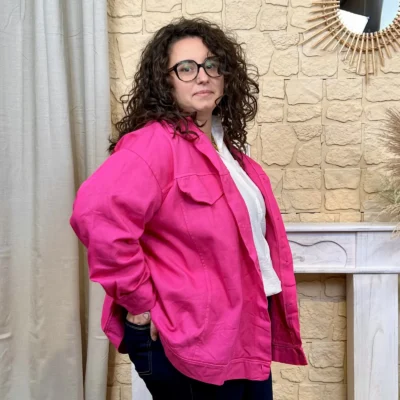 J760 - Veste colorée (GT) - fuchsia - taille-unique-grande-taille