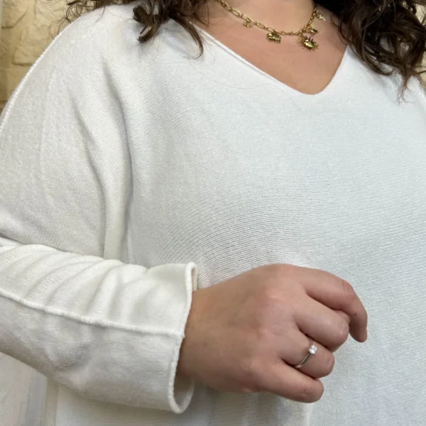 J802 - Pull manche longue (GT) - blanc - taille-unique-grande-taille
