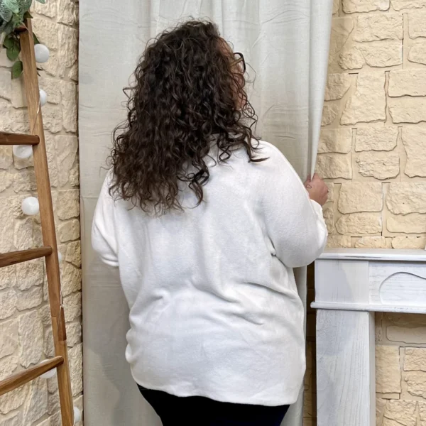 J802 - Pull manche longue (GT) - blanc - taille-unique-grande-taille