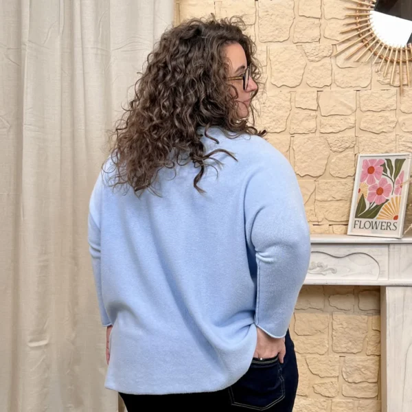 J802 - Pull manche longue (GT) - bleu-ciel - taille-unique-grande-taille