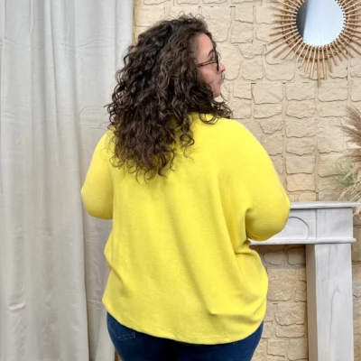 J802 - Pull manche longue (GT) - jaune - taille-unique-grande-taille