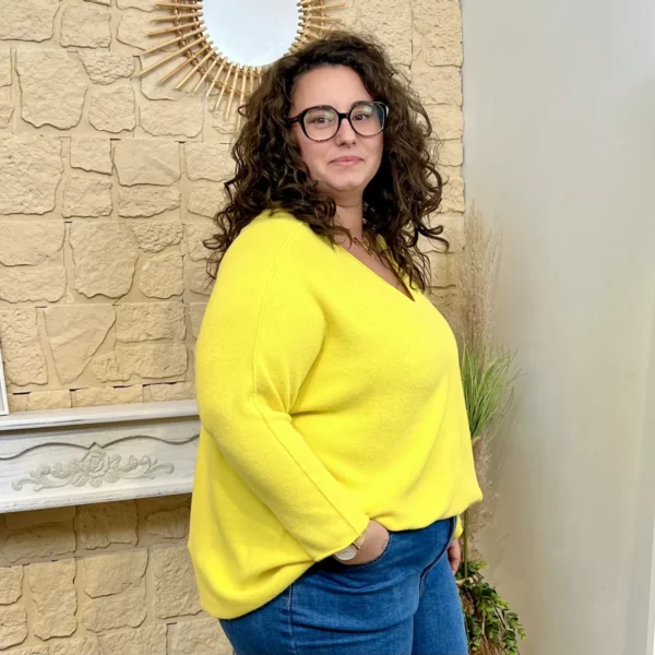 J802 - Pull manche longue (GT) - jaune - taille-unique-grande-taille