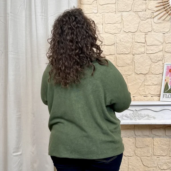 J802 - Pull manche longue (GT) - kaki - taille-unique-grande-taille