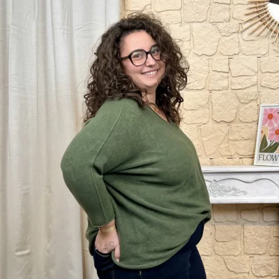 J802 - Pull manche longue (GT) - kaki - taille-unique-grande-taille