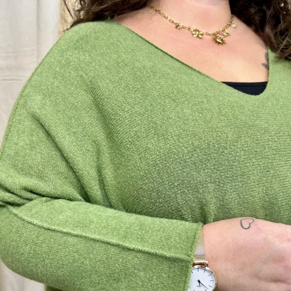 J802 - Pull manche longue (GT) - vert - taille-unique-grande-taille