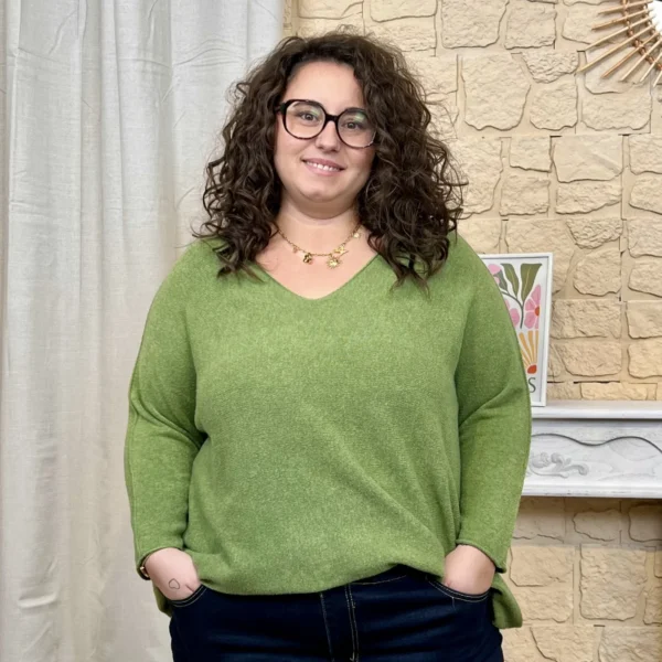 J802 - Pull manche longue (GT) - vert - taille-unique-grande-taille