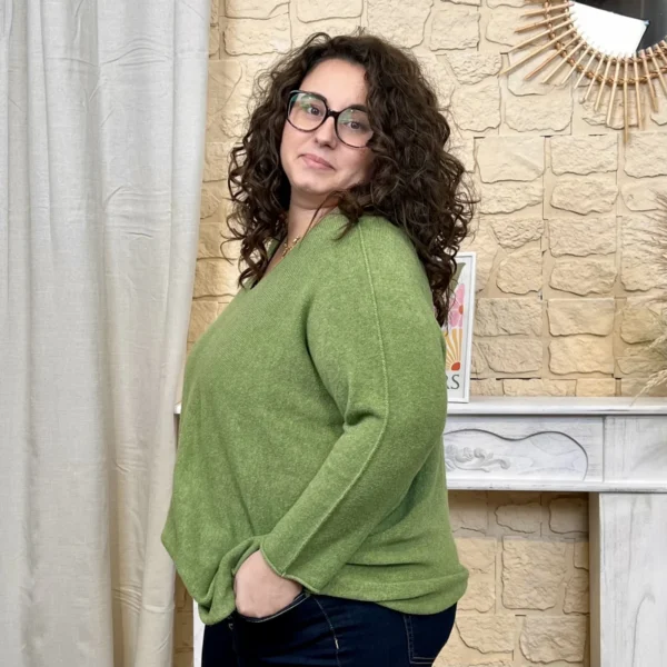 J802 - Pull manche longue (GT) - vert - taille-unique-grande-taille