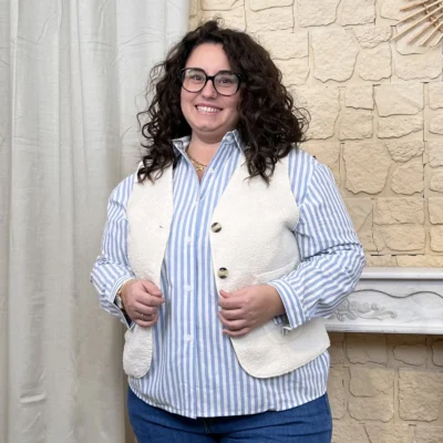 J792 - Chemise rayée noeud (T40-T48) - bleu-ciel - 48