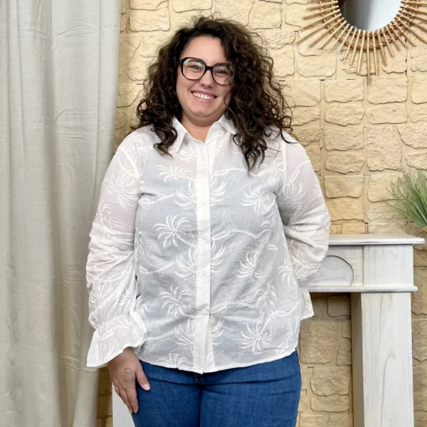 J794 - Chemise Palmier (T40-T48) - blanc - 48