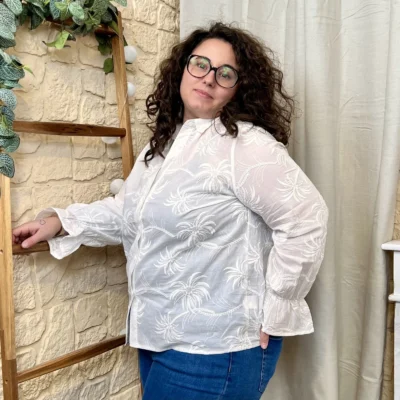 J794 - Chemise Palmier (T40-T48) - blanc - 48