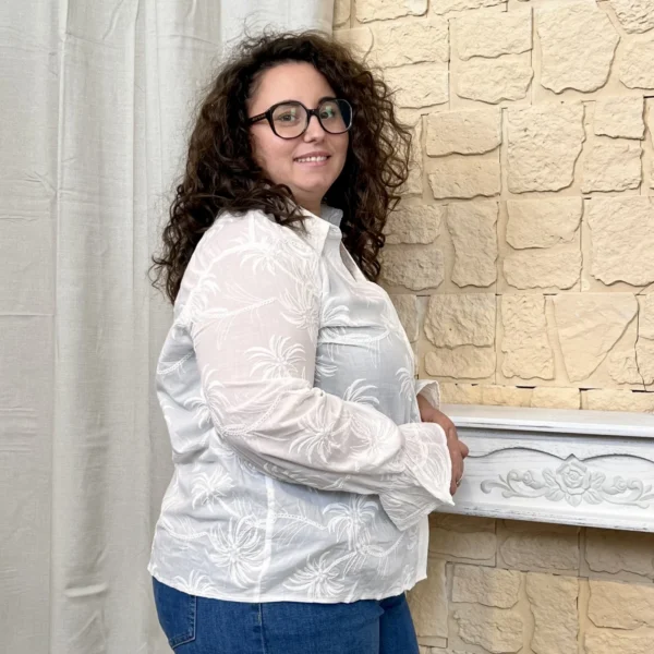 J794 - Chemise Palmier (T40-T48) - blanc - 48