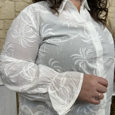 J794 - Chemise Palmier (T40-T48) - blanc - 48