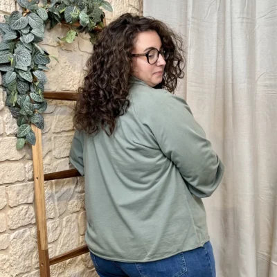 J797 - Sweat uni (GT) - kaki - taille-unique-grande-taille