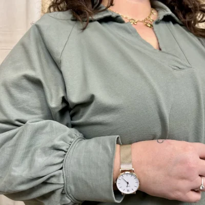 J797 - Sweat uni (GT) - kaki - taille-unique-grande-taille
