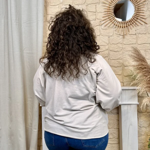 J797 - Sweat uni (GT) - beige - taille-unique-grande-taille