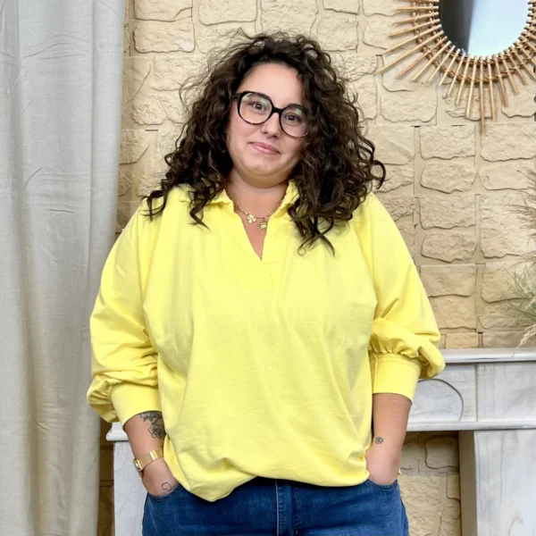 J797 - Sweat uni (GT) - jaune - taille-unique-grande-taille