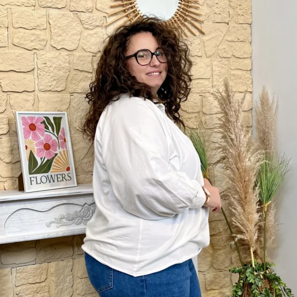J797 - Sweat uni (GT) - blanc - taille-unique-grande-taille