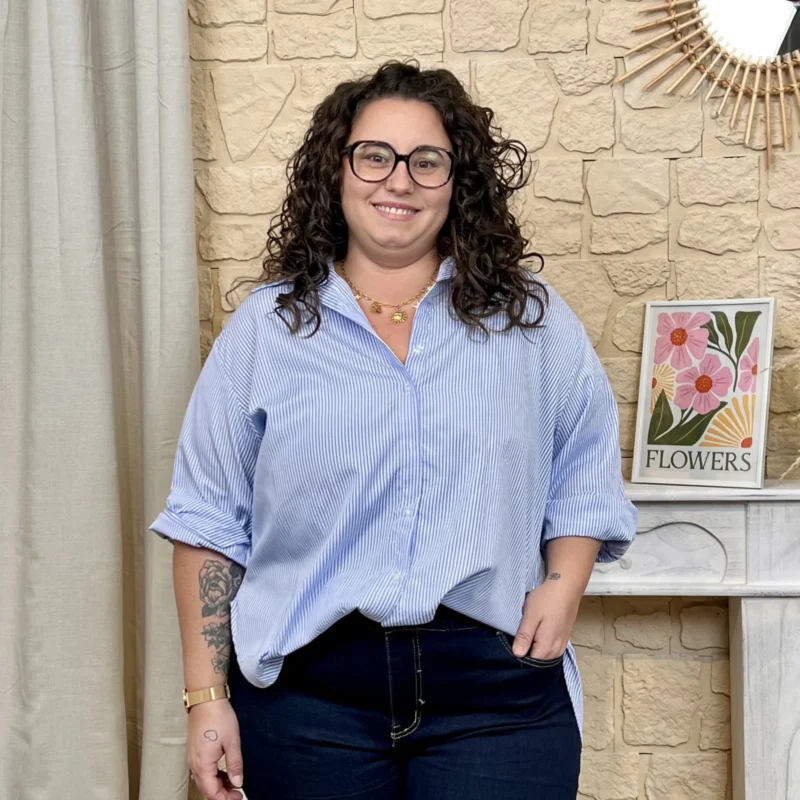 Chemise rayé (GT) - bleu-ciel - taille-unique-grande-taille