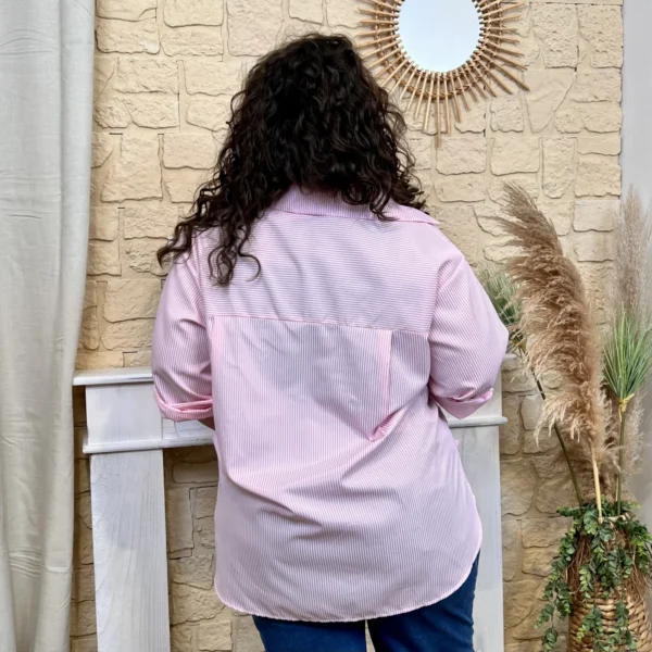 J750 - Chemise rayé (GT) - rose - taille-unique-grande-taille