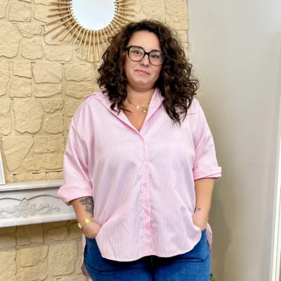 J750 - Chemise rayé (GT) - rose - taille-unique-grande-taille