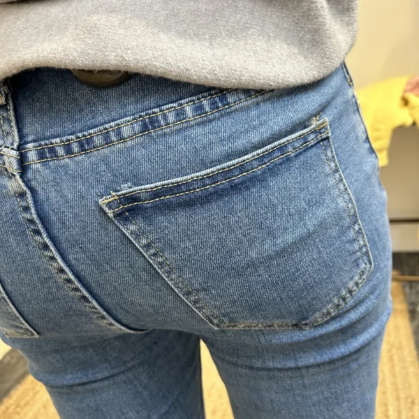 K834 - Jean 7/8ème dentelle (T36-T44) - denim - 44