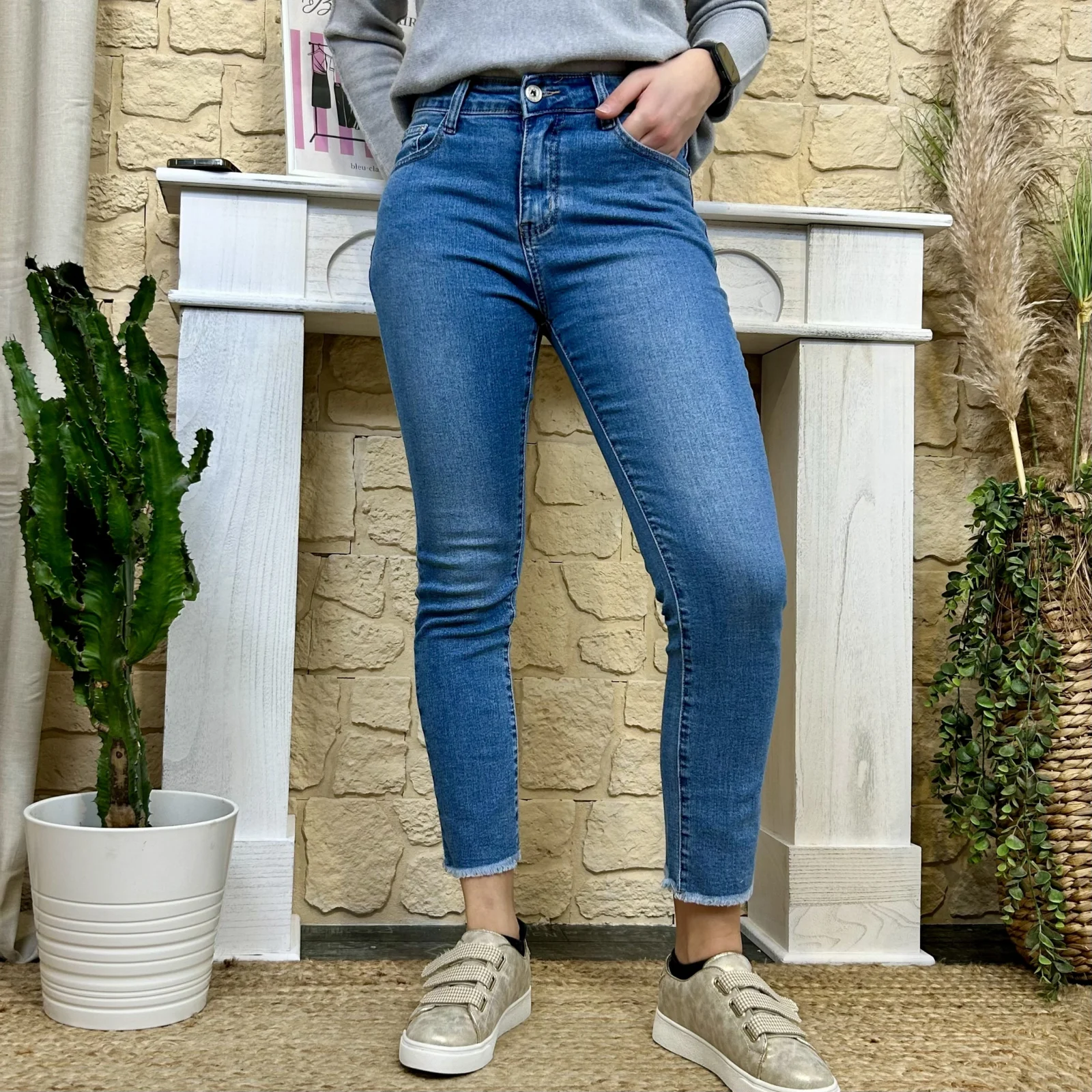 K822 - Jean 7/8ème (T36-T44) - denim - 44