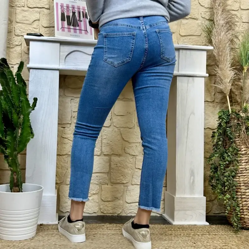 K822 - Jean 7/8ème (T36-T44) - denim - 44