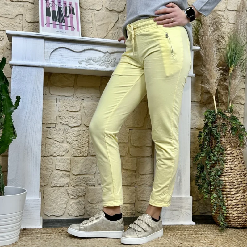 Jogging 2 poches - jaune-clair - 44