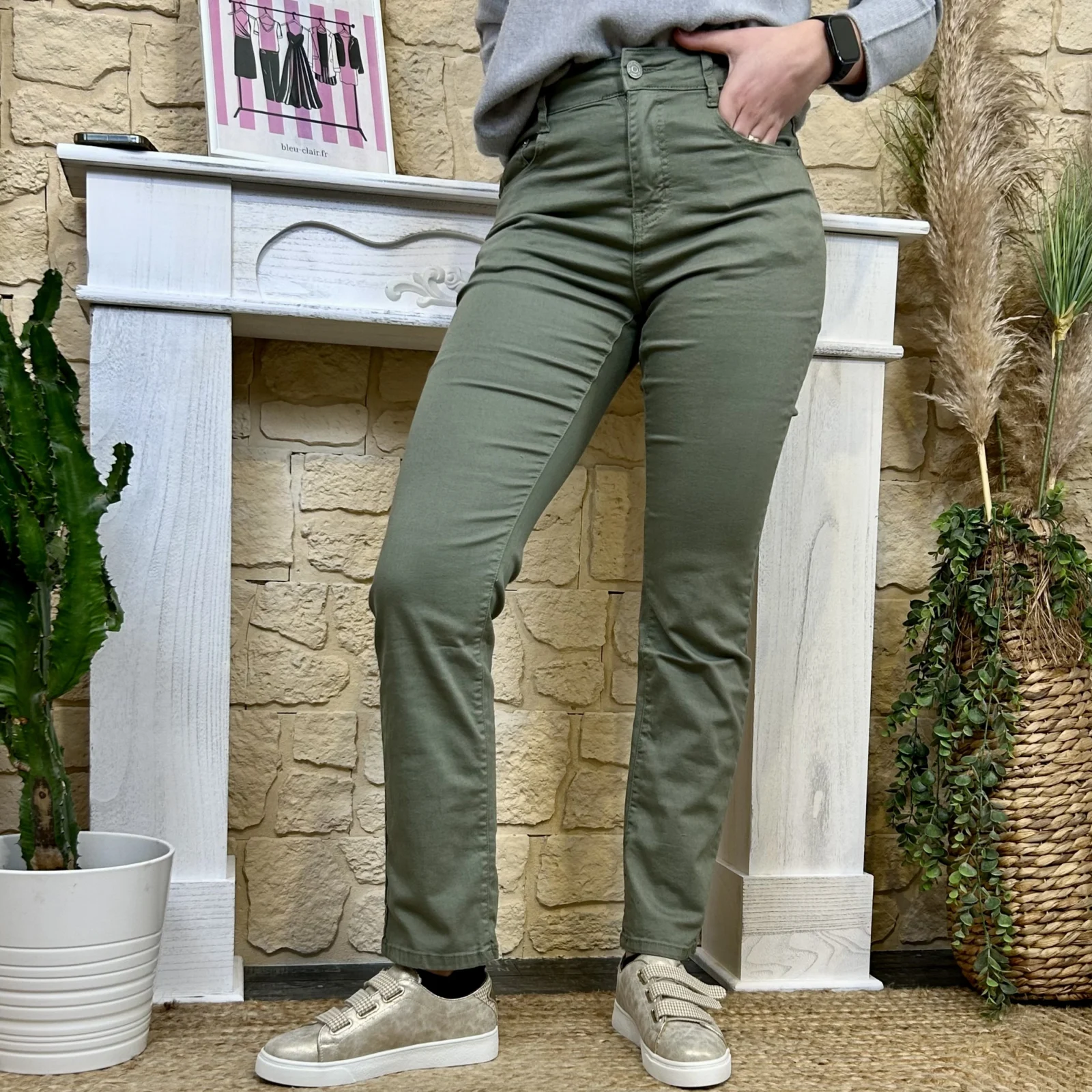 K836 - Jean Droit (T36-T44) - kaki - 44