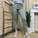 Jean 7/8ème femme VOGGO T36 T44 - kaki - 44